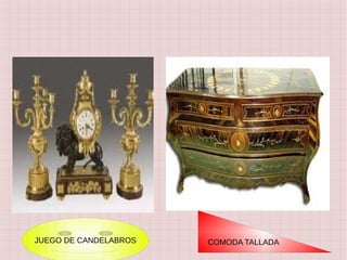 JUEGO DE CANDELABROS COMODA TALLADA
 