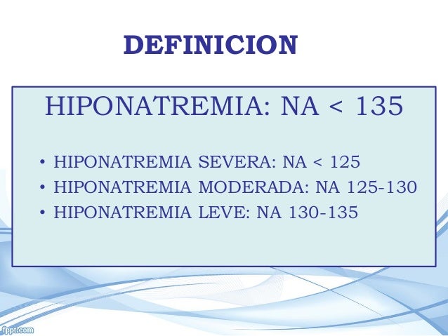 Resultado de imagen para hiponatremia.