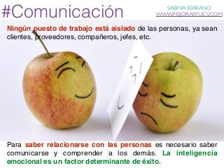 #Comunicación 
SABINA SERRANO 
Ningún puesto de trabajo está aislado de las personas, ya sean 
clientes, proveedores, comp...