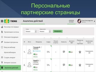 Партнерская программа Tiens