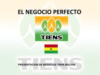 EL NEGOCIO PERFECTO PRESENTACION DE NEGOCIOS TIENS BOLIVIA 