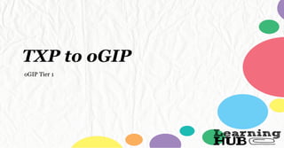 TXP to oGIP
oGIP Tier 1
 