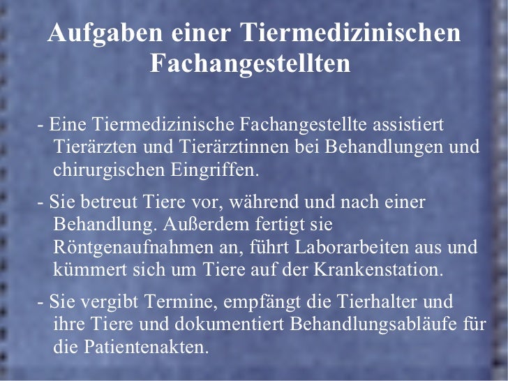 Tiermedizinische Fachangestellte