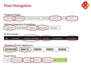 Main Navigation
National Geographic Expeditions
People to People
ID Tech Camps
Discovery Student Adventures
Super Camp
 