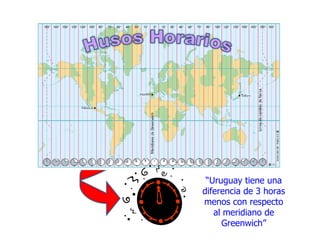“ Uruguay tiene una diferencia de 3 horas menos con respecto al meridiano de Greenwich”