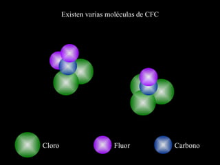 Existen varias moléculas de CFC Cloro Carbono Fluor 