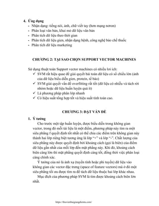 Phương pháp Support Vector Machines - Khai phá dữ liệu | PDF