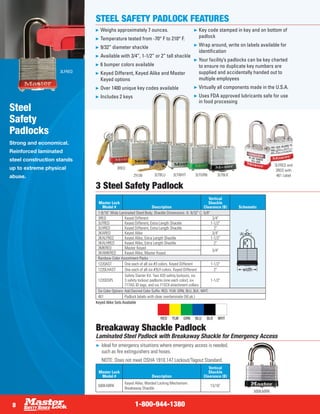 De-Electric Lockout Padlocks 3 Master Keyed 38mm Red