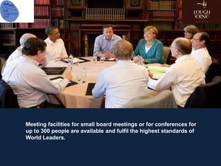 Meeting facilities for small board meetings or for conferences for
up to 300 people are available and fulfil the highest standards of
World Leaders.
 