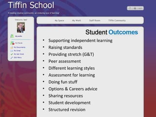 Supporting independent learning  Raising standards  Providing stretch (G&T)  Peer assessment Different learning styles Assessment for learning Doing fun stuff Options & Careers advice Sharing resources Student development  Structured revision 
