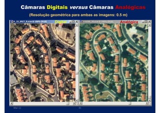 Câmaras Digitais versus Câmaras Analógicas
         (Resolução geométrica para ambas as imagens: 0.5 m)
                      Digital                           Analógica




Mar-11                            31
 
