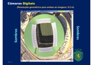 Câmaras Digitais
              (Resolução geométrica para ambas as imagens: 0.5 m)
                                                  Digital




                                                                    Sombras
                                                                    Sombras
         Sombras




Mar-11                                 35
 