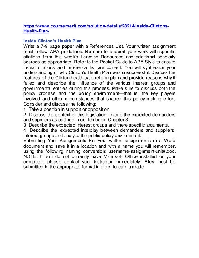 Inside Clinton’s Health Plan