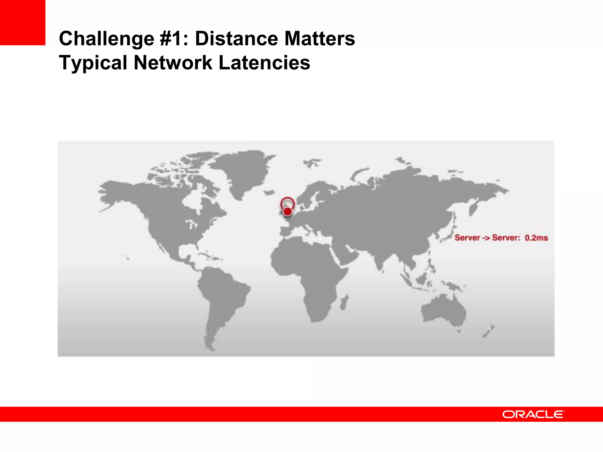 Challenge #1: Distance Matters
Typical Network Latencies
 