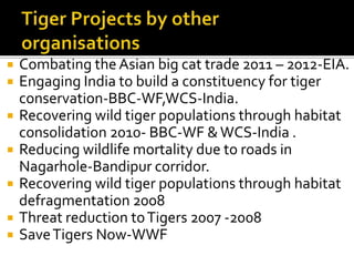 Tiger conservation measures in india | PPTX
