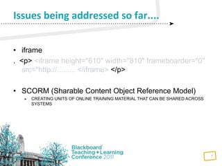 Blackboard as repository hub ?
