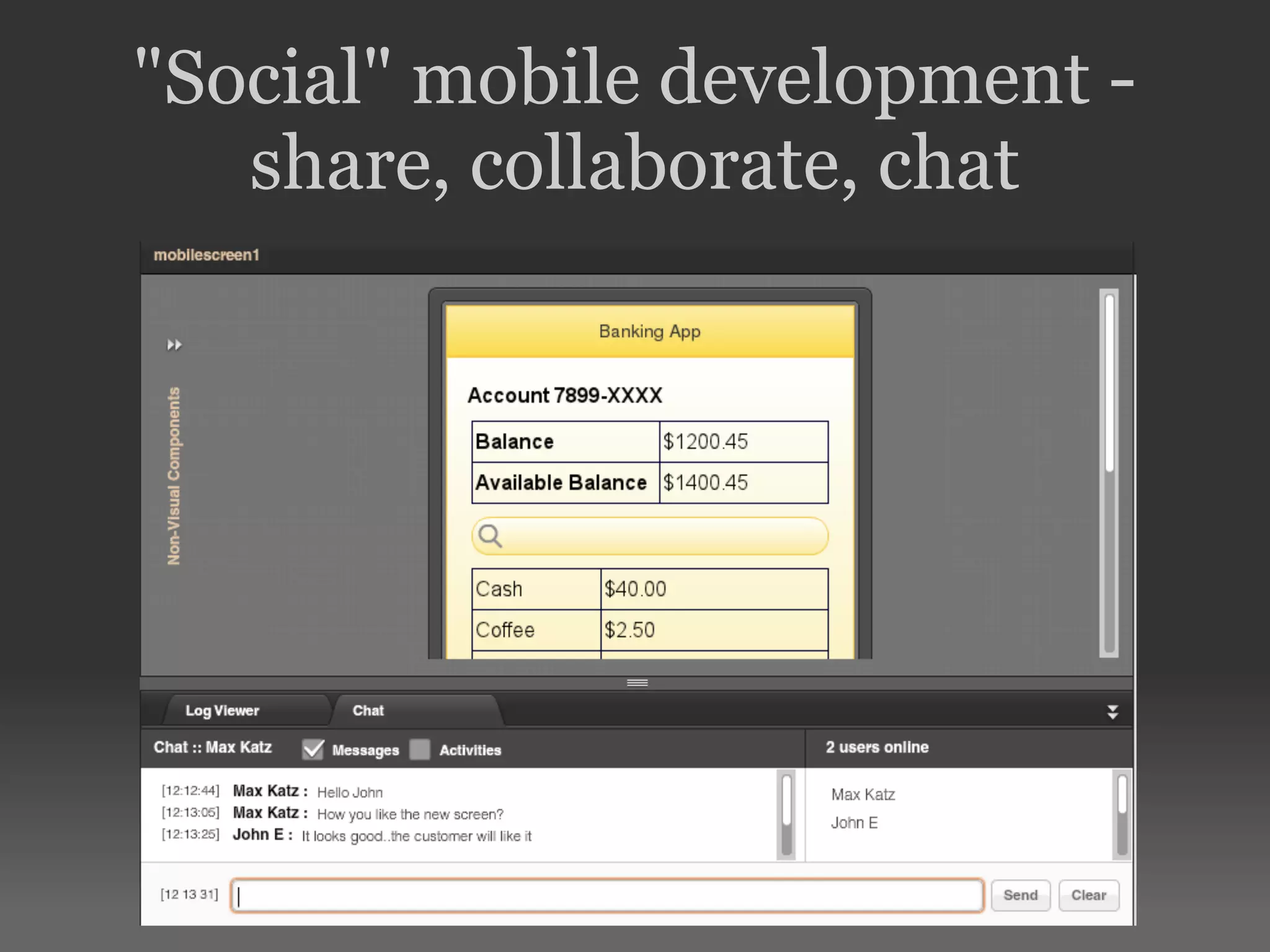 "Social" mobile development - share, collaborate, chat 