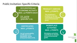 Employment incentives for green jobs at Employment service of Slovenia - Štiglic