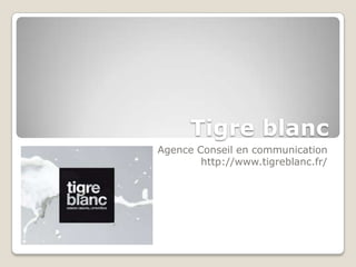 Tigre blanc
Agence Conseil en communication
        http://www.tigreblanc.fr/
 