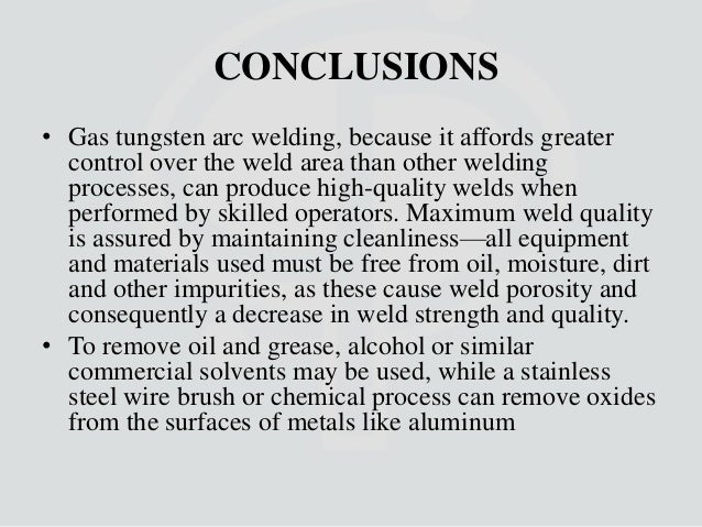 Arc welding report conclusion examples