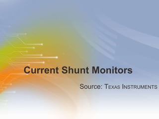 Current Shunt Monitors ,[object Object]