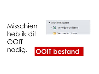 Misschien
heb ik dit
OOIT
nodig. OOIT bestand
 