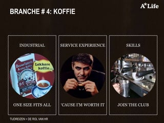 BRANCHE # 4: KOFFIE



      INDUSTRIAL             SERVICE EXPERIENCE       SKILLS




  ONE SIZE FITS ALL          ‘CAUS...
