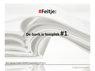 # Feitje:   De bank is leesplek  #1 . Bron: onderzoek ‘Contact!”, NUV/GPT in samenwerking met Vizeum 
