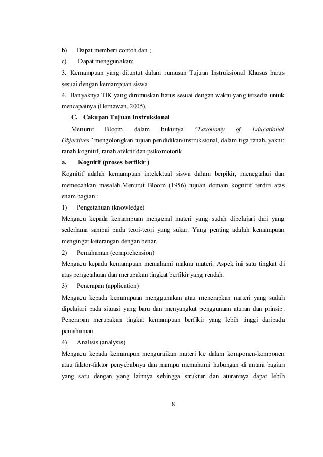 Melakukan TUjuan Instruksional Khusus