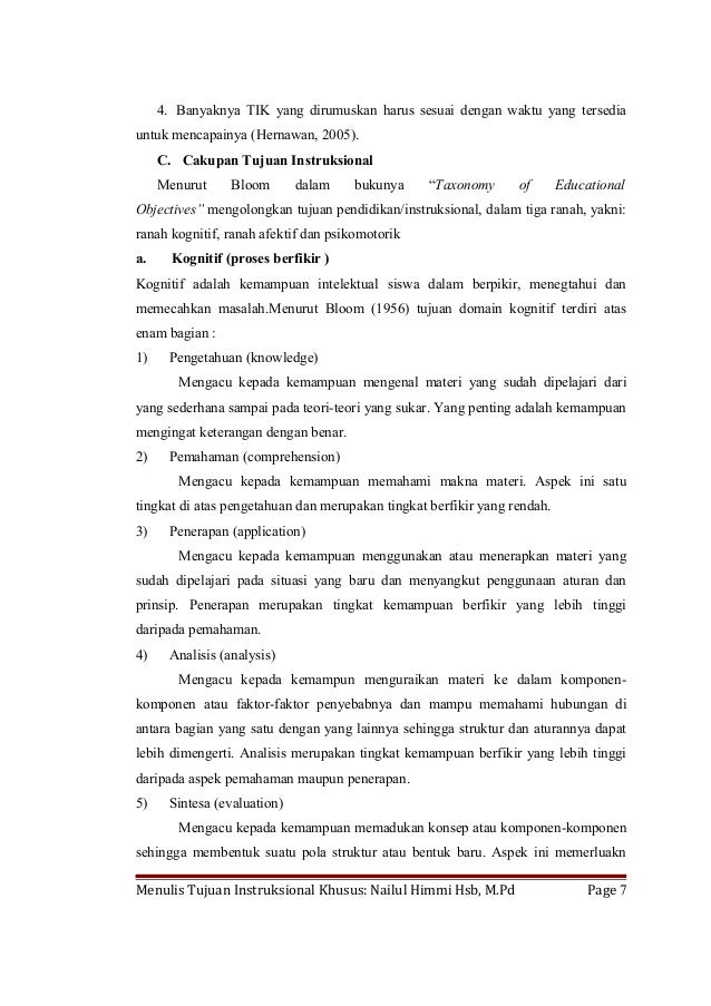 TUJUAN INSTRUKSIONAL KHUSUS