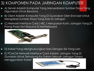 Komponen Server operasi dasar komputer dan jaringan komputer | PPTX