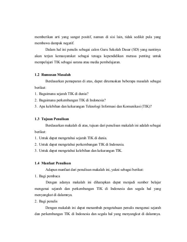 Sejarah Dan Perkembangan Tik Di Dunia Dan Indonesia