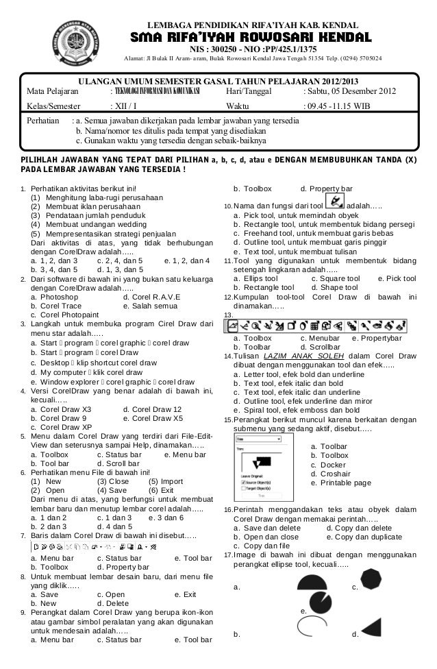 Soal UAS TIK SMA Semester 1