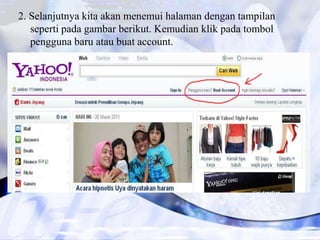 2. Selanjutnya kita akan menemui halaman dengan tampilan
   seperti pada gambar berikut. Kemudian klik pada tombol
   pengguna baru atau buat account.
 