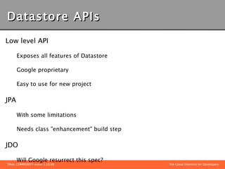 App Engine for Java Data storage
