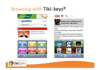 Text input withTiki6keys®Large and comfortablekeyboard