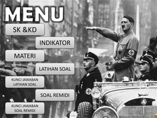 SK &KD
INDIKATOR
MATERI
LATIHAN SOAL
KUNCI JAWABAN
LATIHAN SOAL

SOAL REMIDI
KUNCI JAWABAN
SOAL REMIDI

 