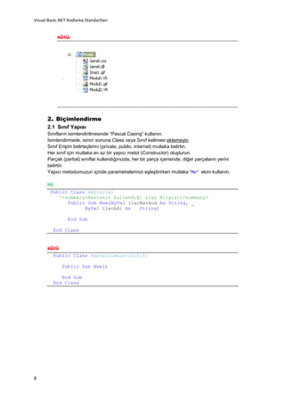 Visual Basic.NET Kodlama Standartları 1.0 | PDF