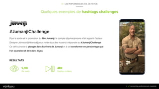 Quelques exemples de hashtags challenges
01 / LES PERFORMANCES XXL DE TIKTOK
15
Pour la sortie et la promotion du film Jum...