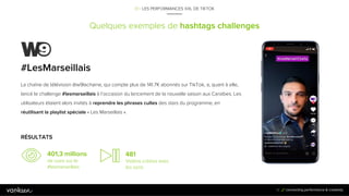 Quelques exemples de hashtags challenges
01 / LES PERFORMANCES XXL DE TIKTOK
17
La chaîne de télévision @w9lachaine, qui c...