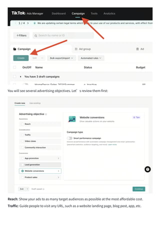 TikTok Ads Tutorial for Beginners – How to Advertise on TikTok | PDF