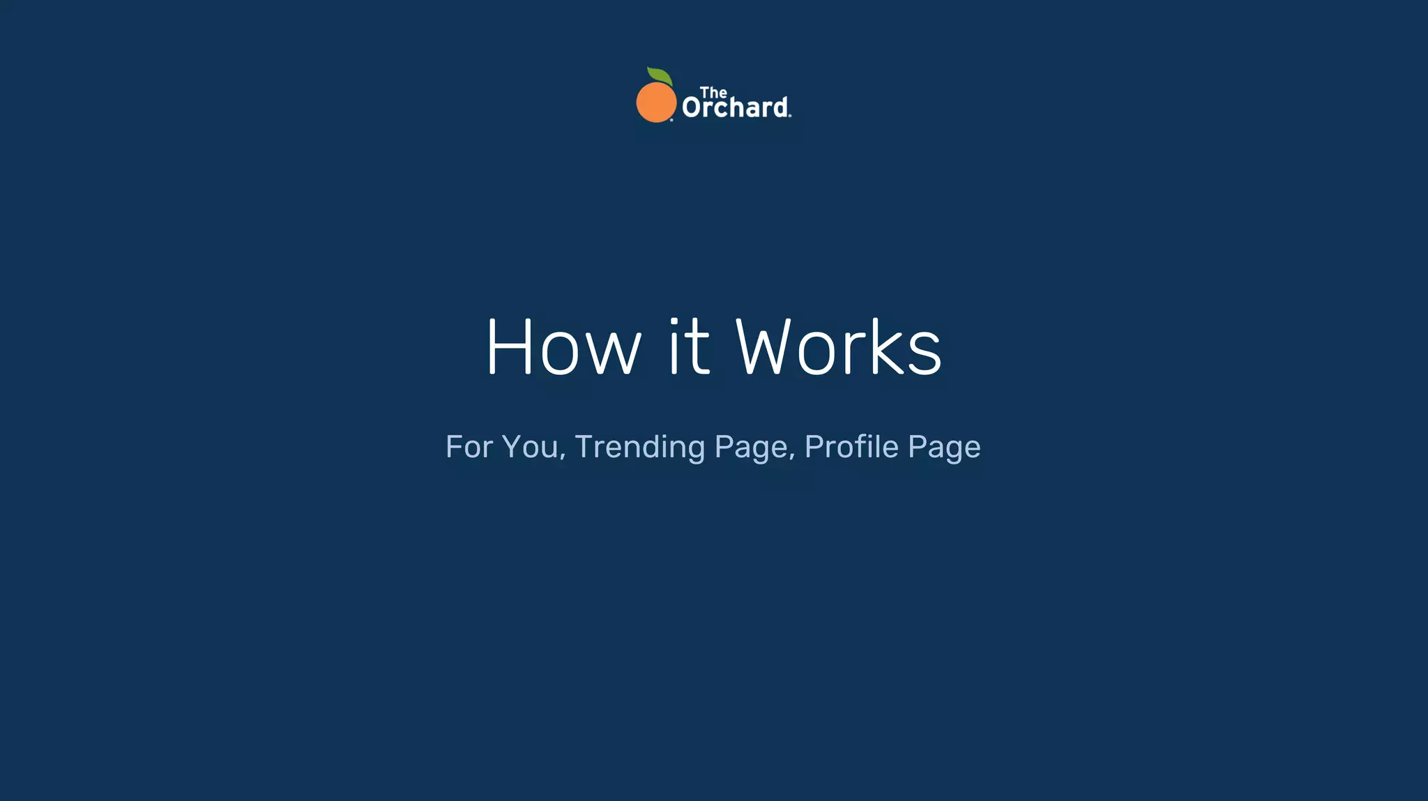 How it Works
For You, Trending Page, Profile Page
 