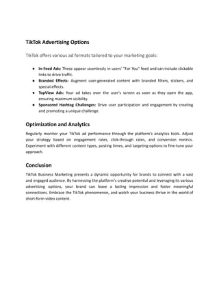 Tiktok Business Marketing | PDF
