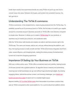 TikTok Ecommerce: Strategies to turn Followers Into Customers | PDF