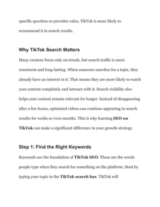 TikTok SEO Guide_ How to Rank Your TikTok Videos in Search | PDF