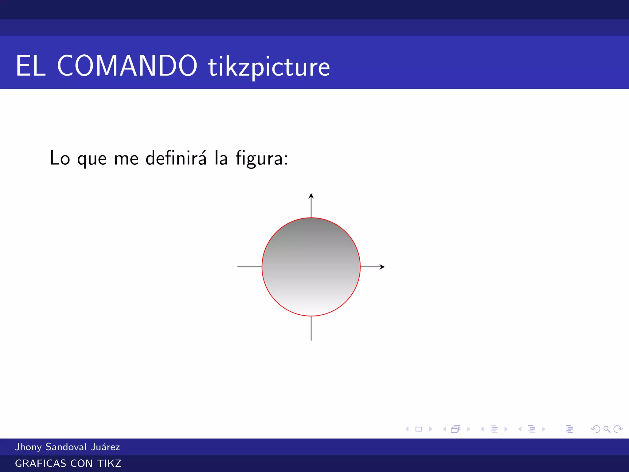 EL COMANDO tikzpicture
Lo que me deﬁnir´a la ﬁgura:
Jhony Sandoval Ju´arez
GRAFICAS CON TIKZ
 