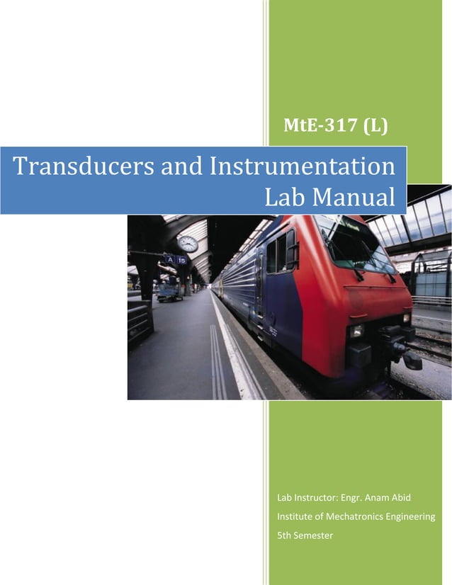 Transducer and instrumentation lab manual PDF