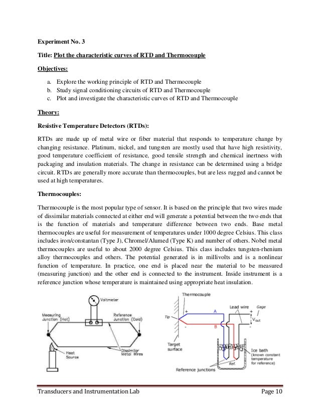 Transducer and instrumentation lab manual