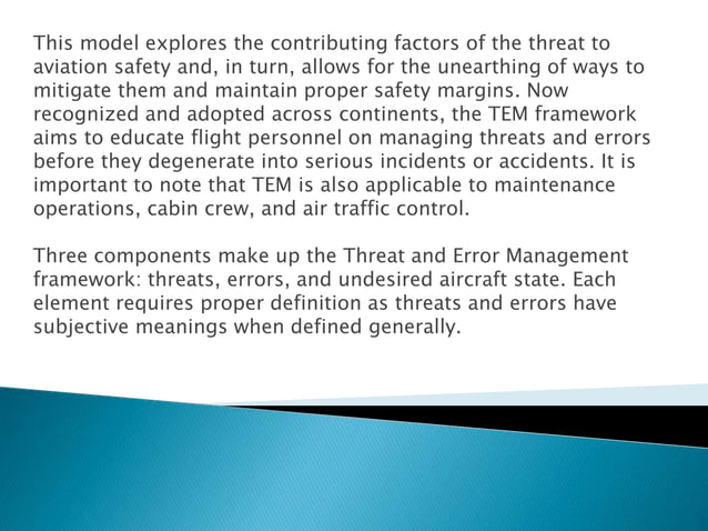 Threat and Error Management in Aviation | PPTX