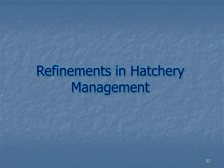 Refinements in Hatchery
Management
32
 
